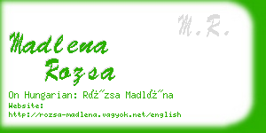 madlena rozsa business card